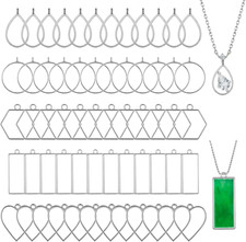60Pcs Alloy Open Bezels for Resin Jewelry Making and DIY Crafts