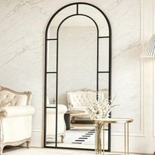 TinyTimes Arched Full Length Mirror, 56"x22" Large Window Floor Mirror, Farmh...
