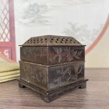 7cm Retro Bronze Handmade Auspicious Clouds Three-Tiered Incense Burner Ornament