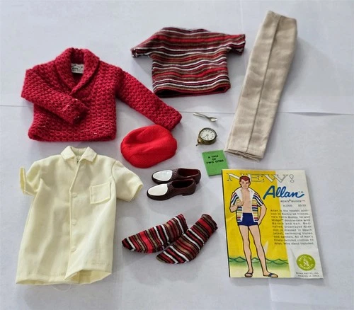 X-724 VINTAGE 1960'S MATTEL BARBIE KEN CLOTHING AND ACCESSORIES