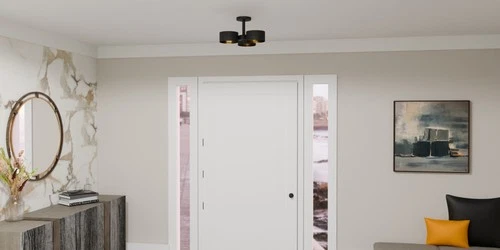 Quoizel QSF6745 Nala 3 Light 17"W Semi-Flush Ceiling Fixture - Black - Picture 7 of 7