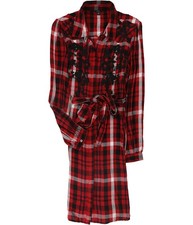 GUESS Womens Tora Plaid Shirt Dress, red, S