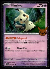 mimikyu halloween pokemon card value 2023 Trick or Trade & Pikachu variation to centering Mimikyu -160/091 - SV: Paldean