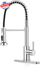 Kitchen Faucet, Pull Down Sprayer, Stainless Steel, Single Handle, Deck Plate