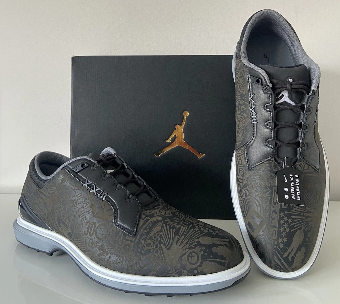 Nike Jordan ADG 5 Golf Trainers Sizes UK 6, 7.5 ,8.5, 9, 10, 11 FQ6642 003 Black