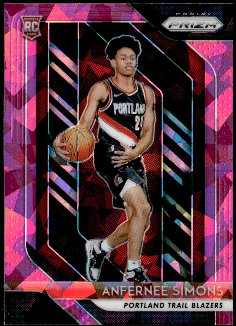 2018-19 Panini Prizm #61 Anfernee Simons Prizms Pink Ice Rookie E1