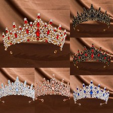 Quinceanera Sweet 15 16 Tiara Beaded Birthday Wedding Crown Rhinestones Pageant
