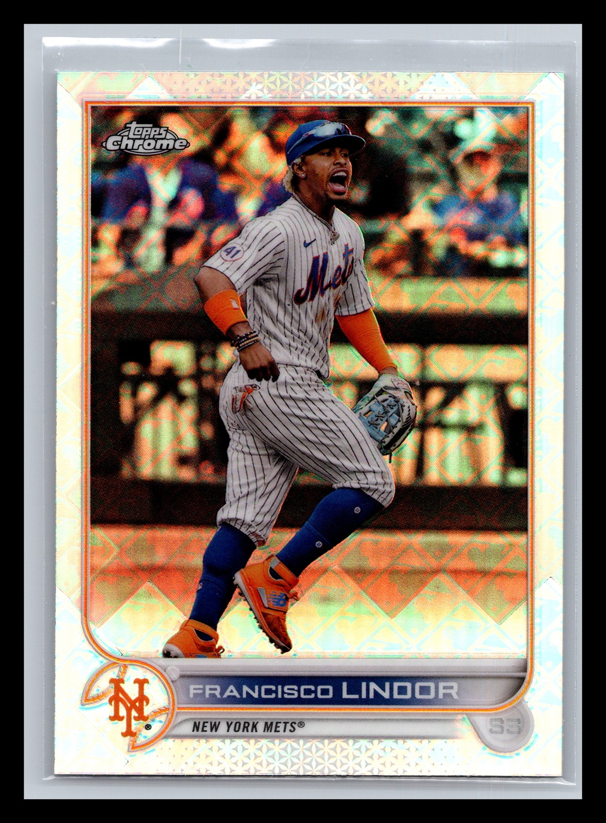Francisco Lindor New York Mets #107 Topps 2022 Topps Chrome Logofractor Edition