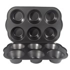 New Listing2 Pack 6-Cup 3.5" Jumbo Muffin Pans Heavy Duty Carbon Steel Baking Tins