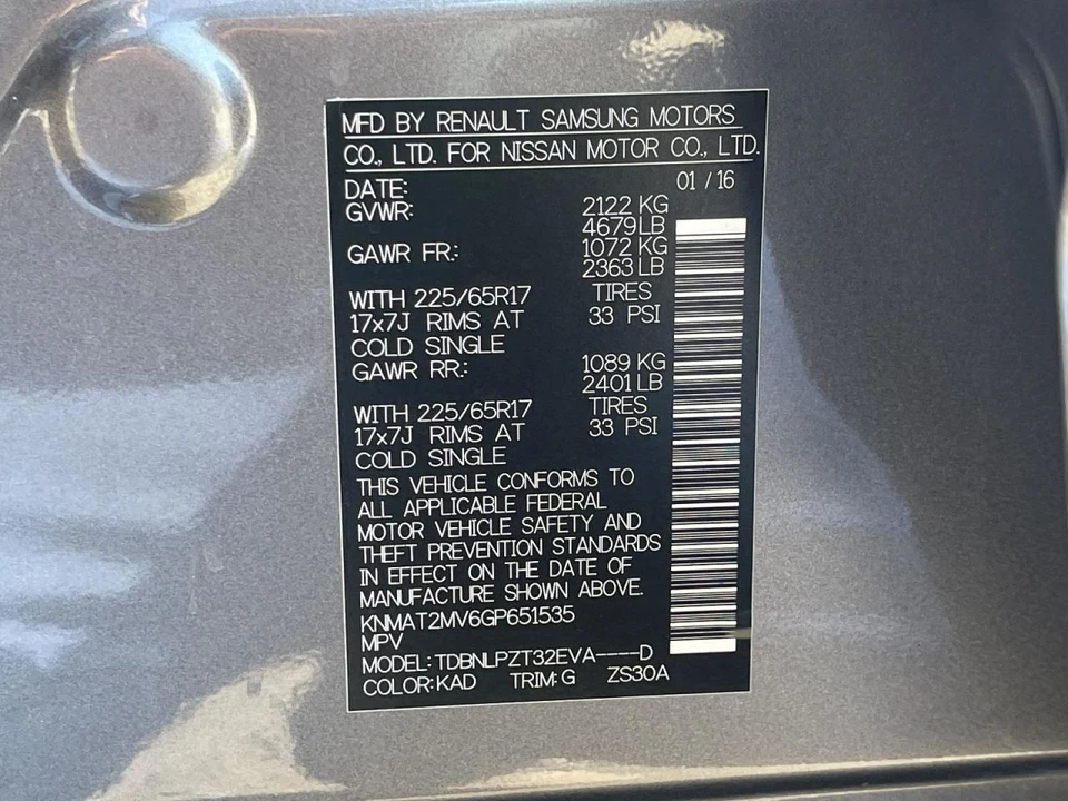 Motor limpiaparabrisas trasero Nissan Rogue 2014-2020 2,5 L a AWD 70 K -S- 65829 Foto 3 de 4