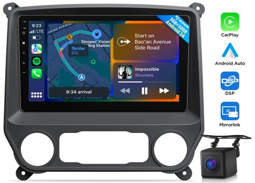 Radio estéreo GPS Bluetooth CarPlay para Silverado Sierra 2014-2018 Android 14 - Imagen 21 de 26