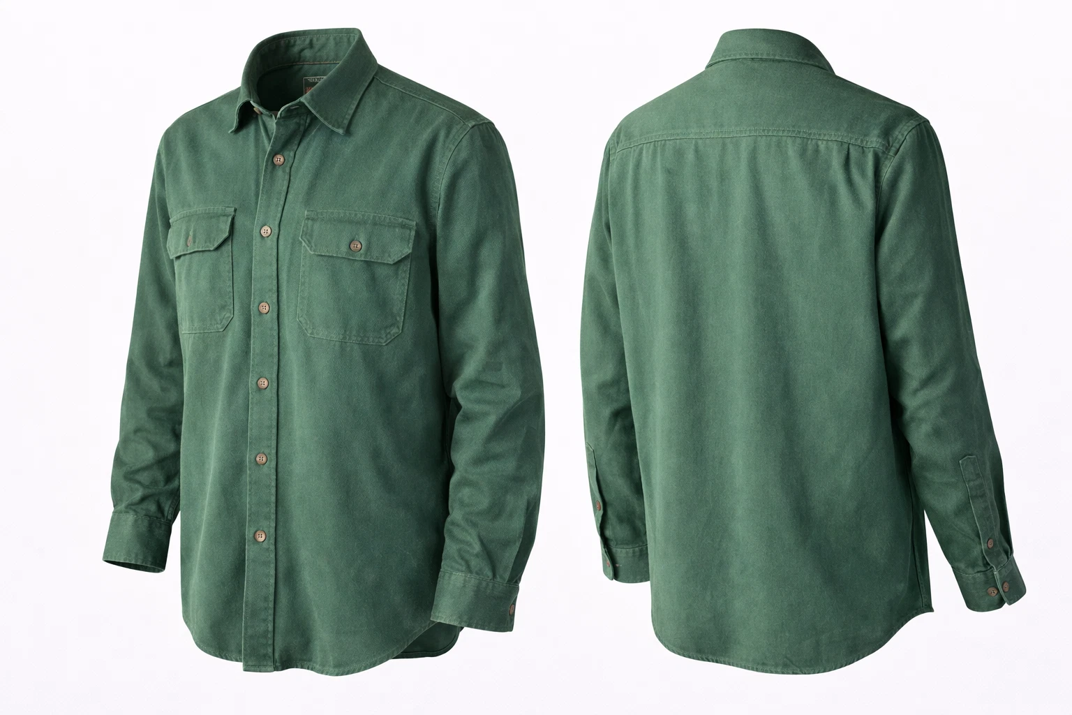 Woolrich Green Button Up Shirt Mens L Cotton Outdoor Workwear Field Shirt