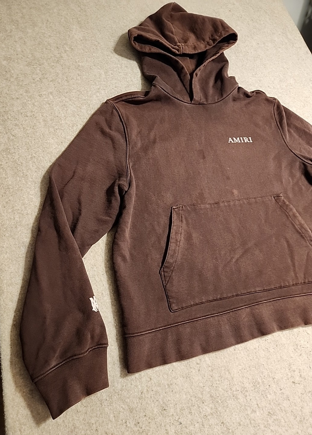 Authentic Amiri Brown Core Logo Hoodie brown color rust faded distressed L USA