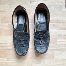 Vintage black croc loafer size 8.5 leather tassel St. John's Bay 90s