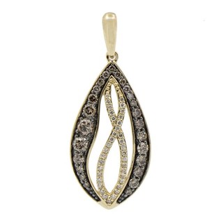 Ciondolo a goccia LeVian oro giallo 14 kt cioccolato e diamanti vaniglia #JB642 5