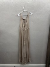 Nasty Gal Womens Dress Size 10 Tan Gauze High Slit V-Neck Racerback