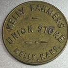 Kansas, Kelly Farmers Union Store Brass Good For 25¢ Merchandise Token 121240 — photo 1