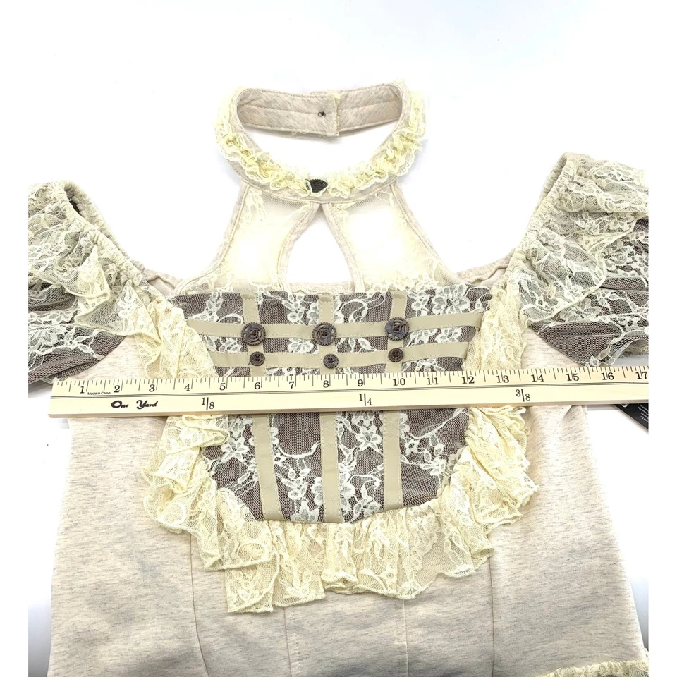 Готический Лолита стимпанк кружева холодные плечи оборки верхний косплей большой - Изображение 3 из 4