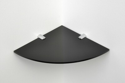 Acrylregal Wandregal schwarz Eckregal mit verschiedenen Chromstützen
