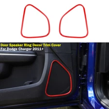 Door Speaker Frame Trim Cover Bezel Red For Dodge Charger 2011-2020 Accessories