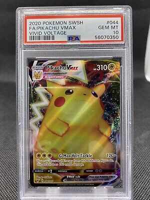 Pikachu VMax SWSH Vivid Voltage 044/185 PSA 10 FRESH GRADE Pikachu VMax SWSH Vivid Voltage 044/185 PSA 10 FRESH GRADE