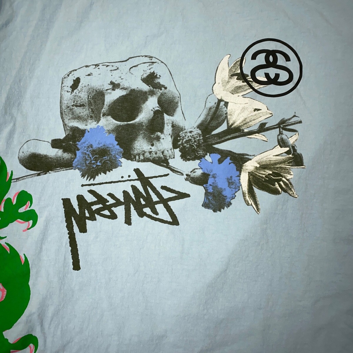 ★【Stussy】★Skull & Bones Pigment Dyed T-Shirt Blue★ Buy Stussy Skull & Bones Tee Pigment Dyed Black | SASOM