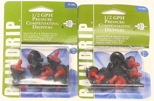 2 Raindrip R108C Pressure Compensating Dripper, 1/2 GPH Total 20 Pieces