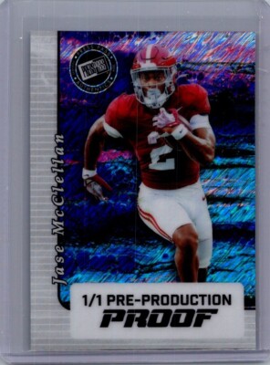 Jase McClellan 2024 Leaf Football 1/1 Pre Production Proof