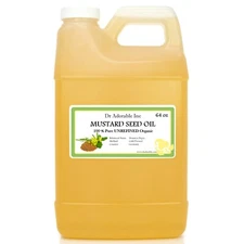 64 OZ/HALF GALLON ORGANIC MUSTARD SEED CARRIER OIL COLD PRESSED PURE 