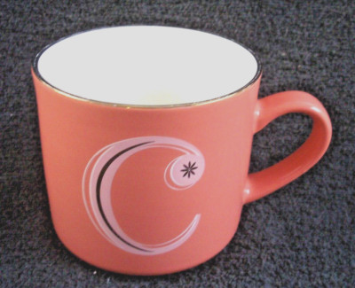 Opal House Coral Stoneware Coffee Mug Cup Initial ''C''  NEW