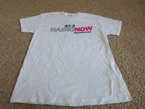 97.3 Radio Now Station Milwaukee Logo Promo T-Shirt Adult Medium - White - New