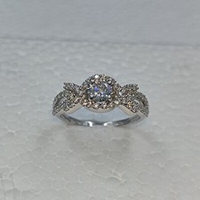 Women's Halo Engagement 2.Ct Round Simulated Diamond Ring 925 Sterling Silver