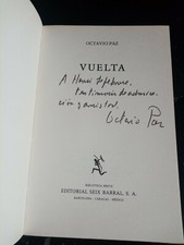 VUELTA - Octavio Paz - Dédicace de l'auteur au philosophe Henri Lefebvre