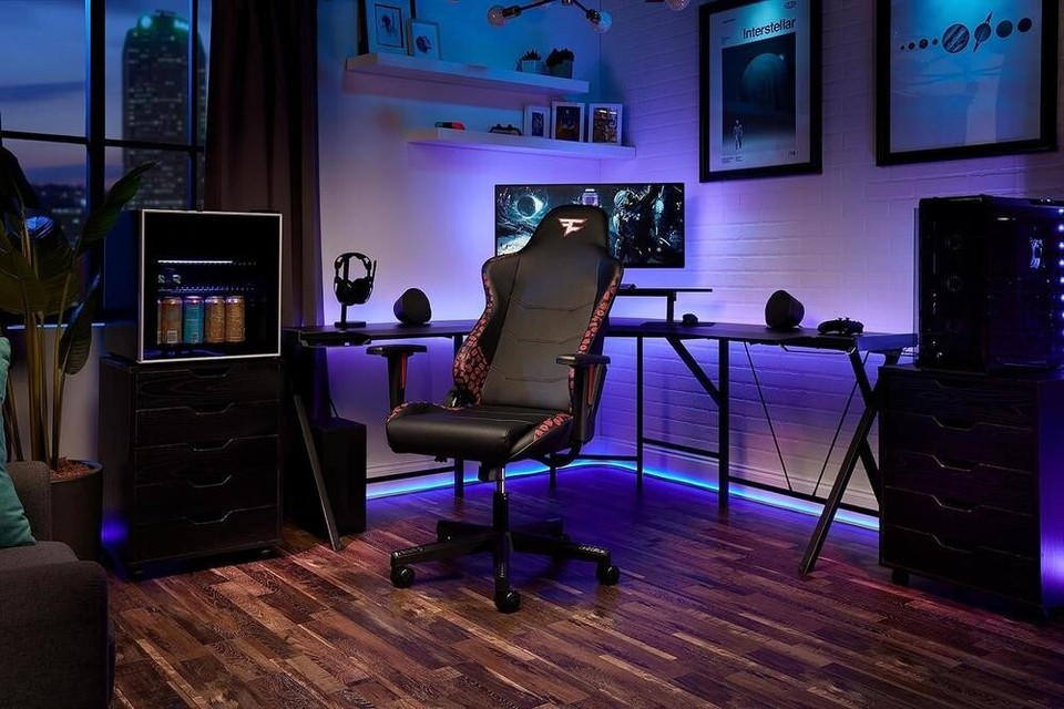 RESPAWN 110 Faze Clan Red Black Ergonomic High Back Computer Gaming ...