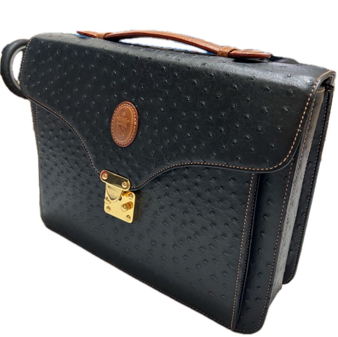 Genuine Leather LA LAURENT Handbag A4 Business Bag Ostrich