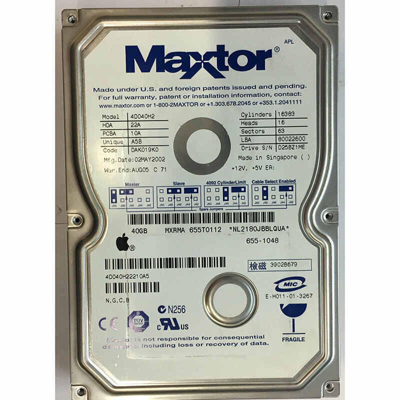 4D040H22210A5 - Maxtor 40GB 5400 RPM IDE 3.5