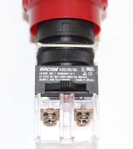 1PCS KACON Emergency Stop Switch Button K25-81F 25mm - Picture 8 of 10