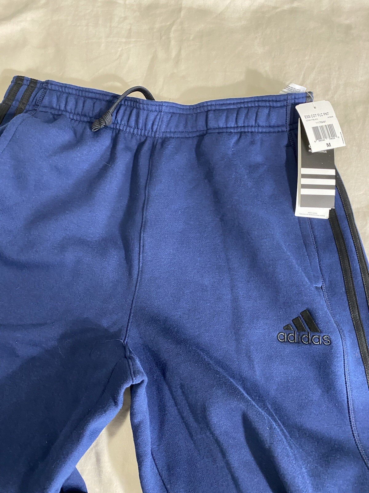 Adidas Medium Navy Blue Men's Athletic Joggers Pants-image