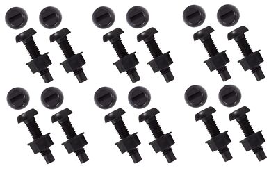 12 Stück Nummernschild Kunststoff Nylon Muttern und Schrauben schwarz