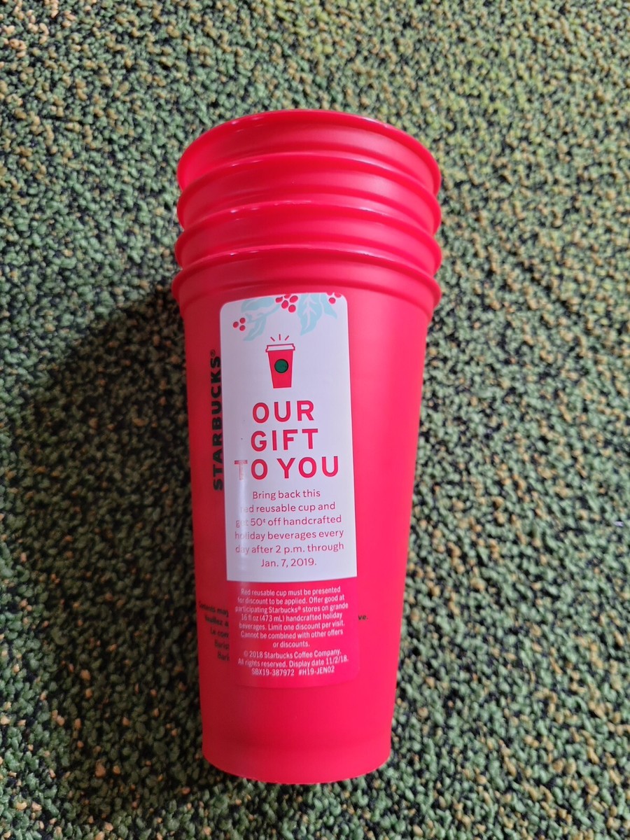 STARBUCKS 2019 2018 HOLIDAY RED CUPS reusable limited discount Christmas NO  LIDS | eBay