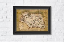 Skyrim Anniversary Map (The Elder Scrolls 5), High Quality, A1/A2/A3 Prints