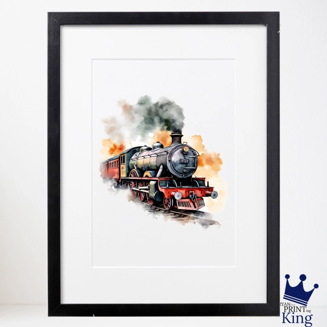 Harry Potter Hogwarts Express Train Watercolour art design A3