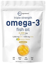 Micro Ingredients Triple Strength Omega3 Fish Oil Supplements 4200mg Per Serving