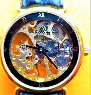 SKELETT HERREN ARMBANDUHR, Zentral-Sekunde, Stoßsicherungen, gute