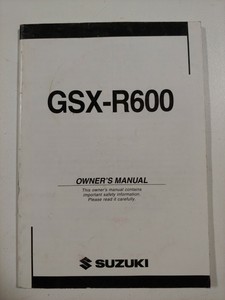Suzuki 03 Owners Manual GSX-R600, 2003 | eBay