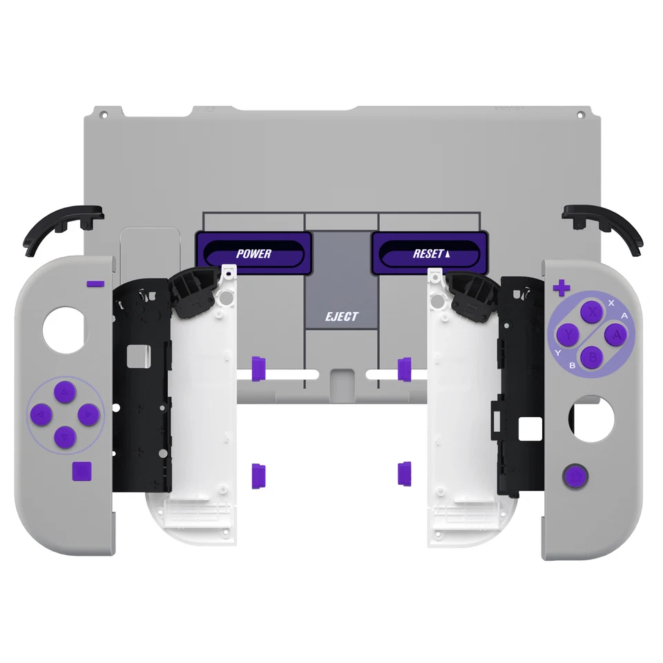 Para Consola Nintendo Switch Placa Trasera Joycon Carcasa Carcasa Botones Clásicos SNES Foto 3 de 4