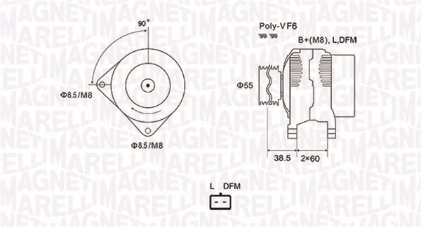 MAGNETI MARELLI 063731933010 Alternator for DACIA,NISSAN,RENAULT