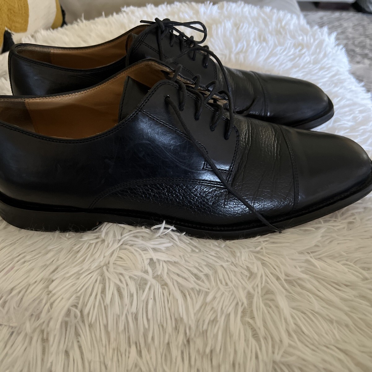 Johnston & Murphy Corbett Black Cap Toe Oxfords Shoes Mens 12 M 15-0671 Johnston & Murphy Corbett Black Cap Toe Oxfords Shoes Men main image 4