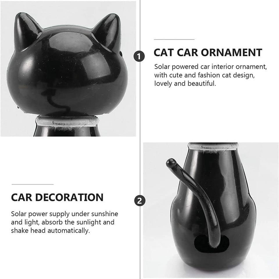 Black Solar Cat Toy Doll Dancing Cat Figure Car Ornament,Dancing Toys