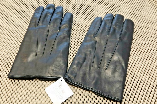 coach men's black leather gloves